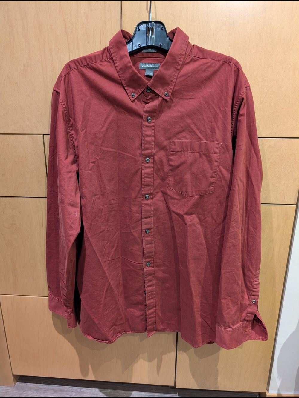 Men's Button-Down Shirt in Deep Red